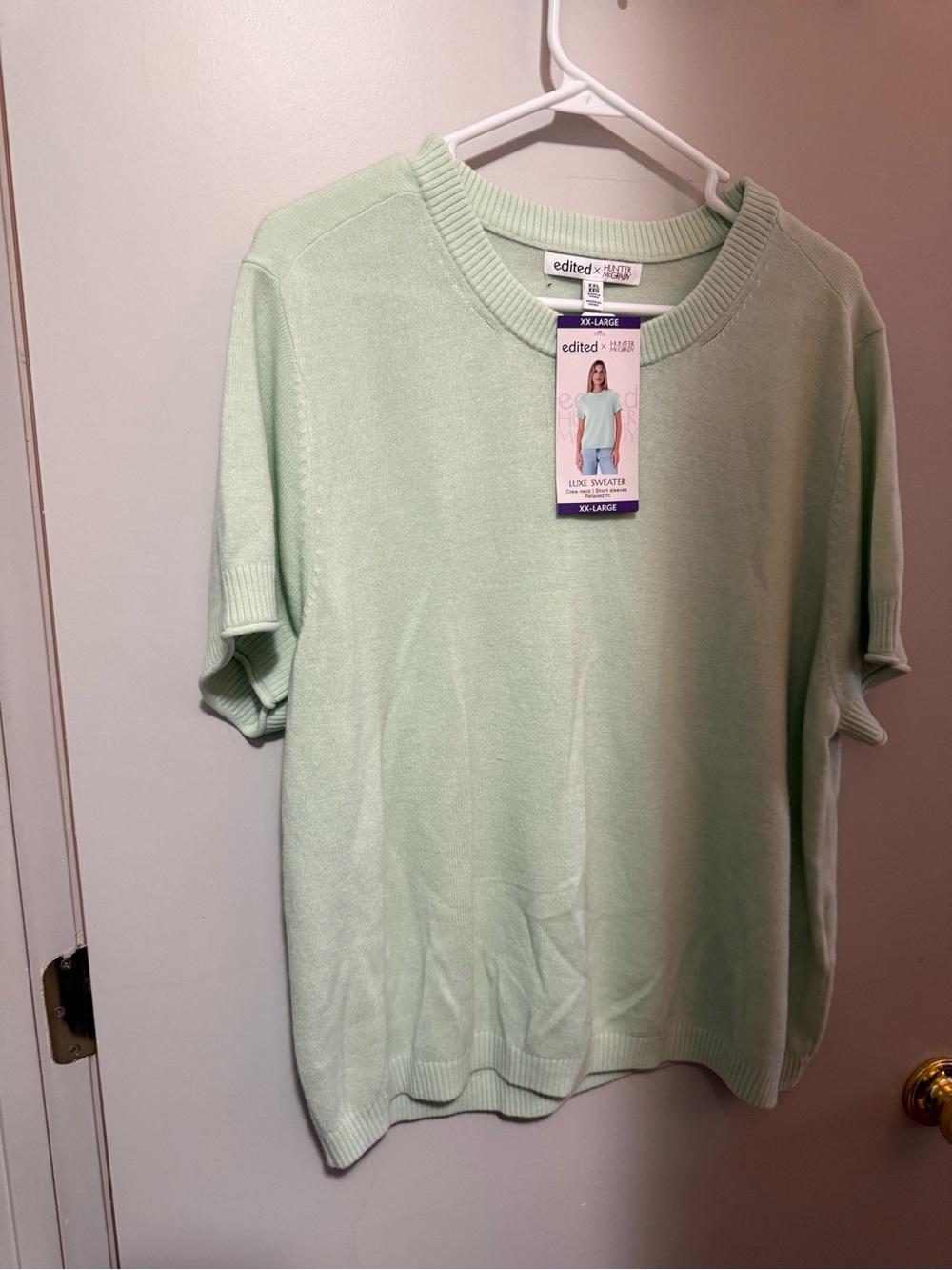 Edited Mint Short-Sleeve Knit Top - XX-Large